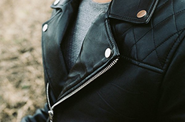 Bikers Black Leather Bomber JAcket